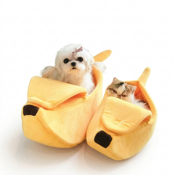CAMA PLATANO PARA GATOS Y PERROS PEQUEÑOS
